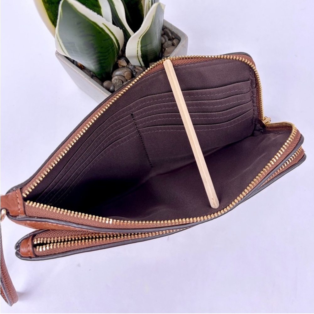 Coach Leather Double Zip Wallet Wristlet - Picture 9 of 10